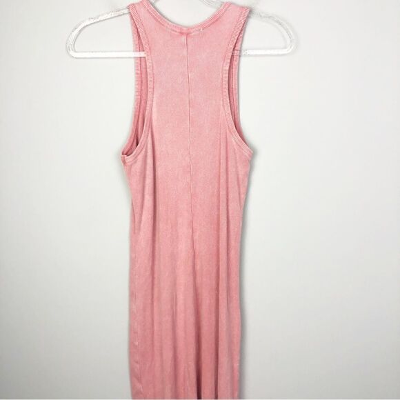 YOUNG FABULOUS & BROKE | NEW Robbie Ribbed Pink Midi Tank Dress Women’s Size S - Picture 7 of 9